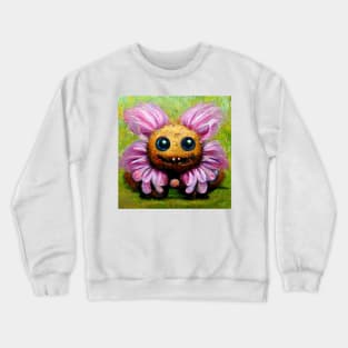 Cute flower monster oil painting Crewneck Sweatshirt